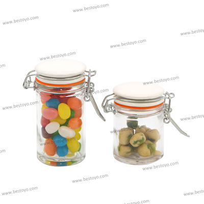 Cosmetic Cream Candy Honey Mini Glass Jar with Clip Lid