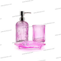 Soap/Lotion Dispenser Set with Glass Holder
