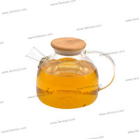High Borosilicate Glass Tea Pot with Bamboo Lid