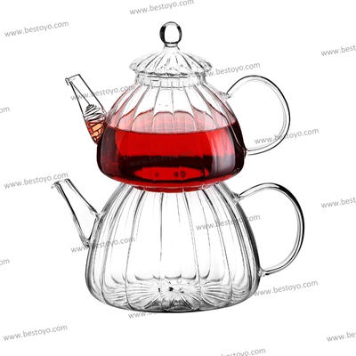 High Borosilicate Glass Double Layer Tea Pots