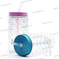 Glass Cup with Straw