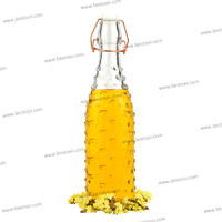 Glass Drinking Bottle with Wire Clip Lid