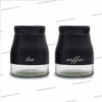 Glass Storage Jar with Black Color SS Covered