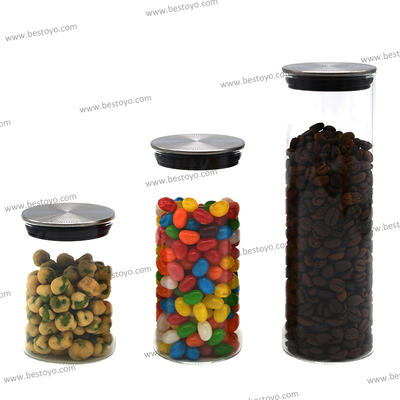 High Borosilicate Glass Storage Jar with SS Lid