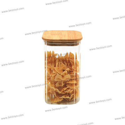High Borosilicate Glass Storage Jar with Bamboo Lid