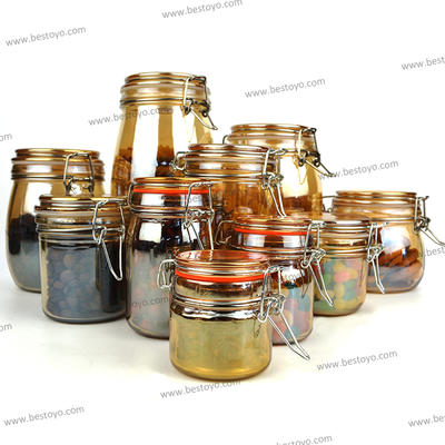 Air Tight Storage Jar with Ion Plating + Wire Clip Lid