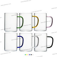 High Borosilicate Glass Cup with Color Handle